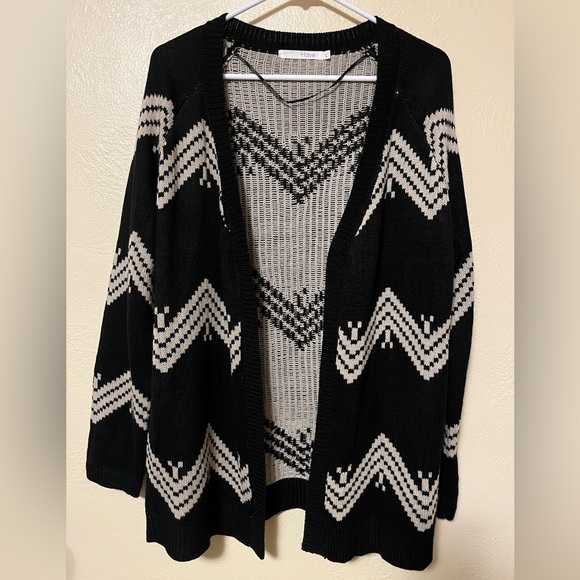HaVe Boho Chevron Pattern Size Large Open Front Cardigan Sweater - Picture 1 of 7